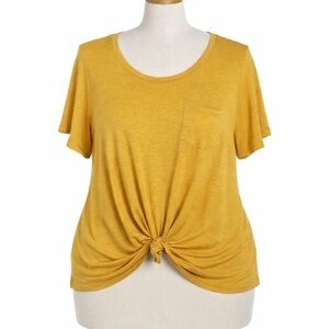 Style & Company Mustard Yellow Short Sleeve Tee – XL – New, Soft & Relaxed Fit